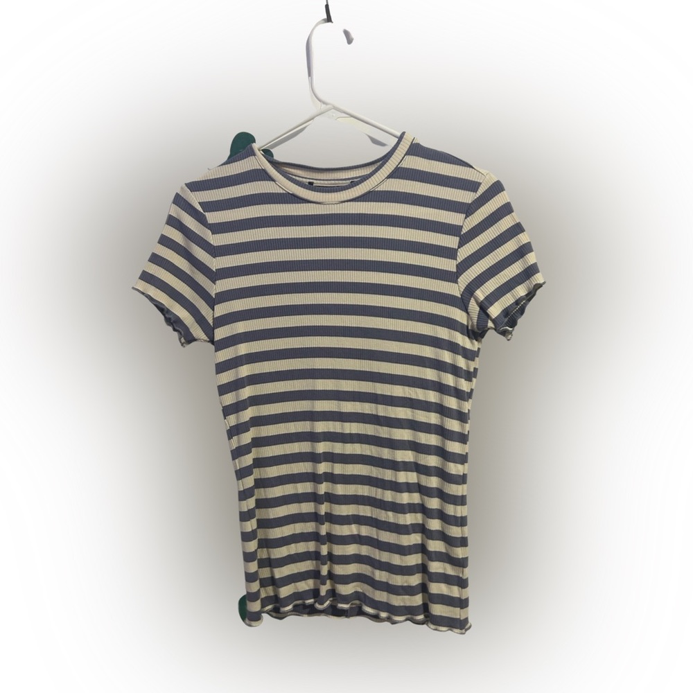 Blue and white striped shirt